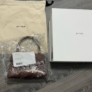 BY FAR Chocolate Leather Handbag